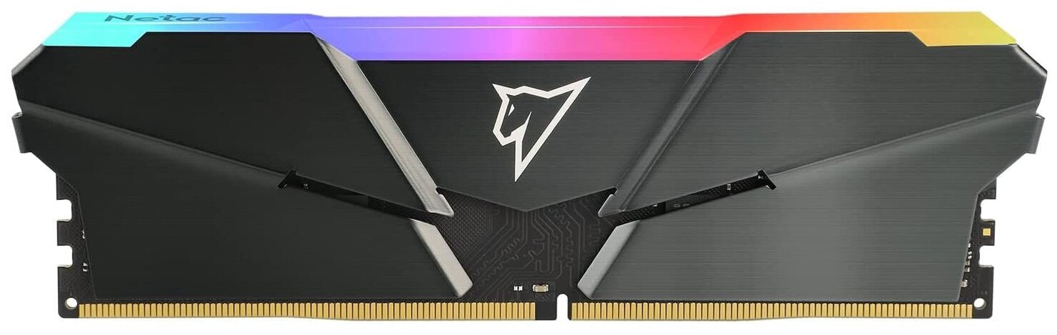 Netac NTSRD4P32SP-16E Оперативная память Shadow, DDR4, 16GB (1x16GB), 3200MHz, CL16, DIMM, с радиатором, RGB, серый