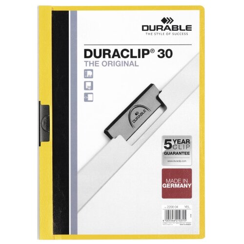 DURABLE Папка-скоросшиватель Duraclip А4, 30 листов, желтый