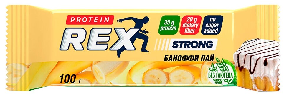 Батончик с высоким содержанием протеина "Баноффи пай" ProteinRex 100 г