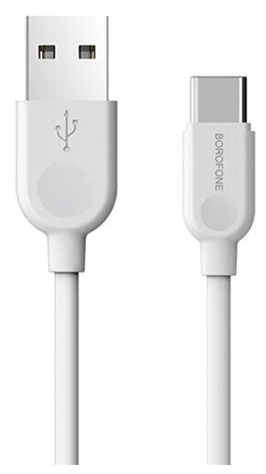 Кабель USB2.0 Cm-Am Borofone BX14 White, белый - 2 метра