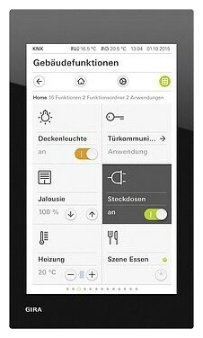 KNX Устройство умного дома Gira G1 Черное стекло, 206705