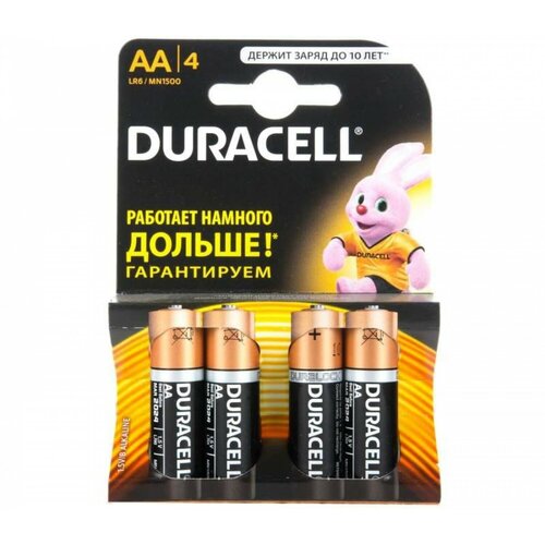 DURACELL Батарейка DURACELL LR06 LR06-4BL 4 шт батарейка алкалиновая smartbuy lr06 тип аа блистер 4шт