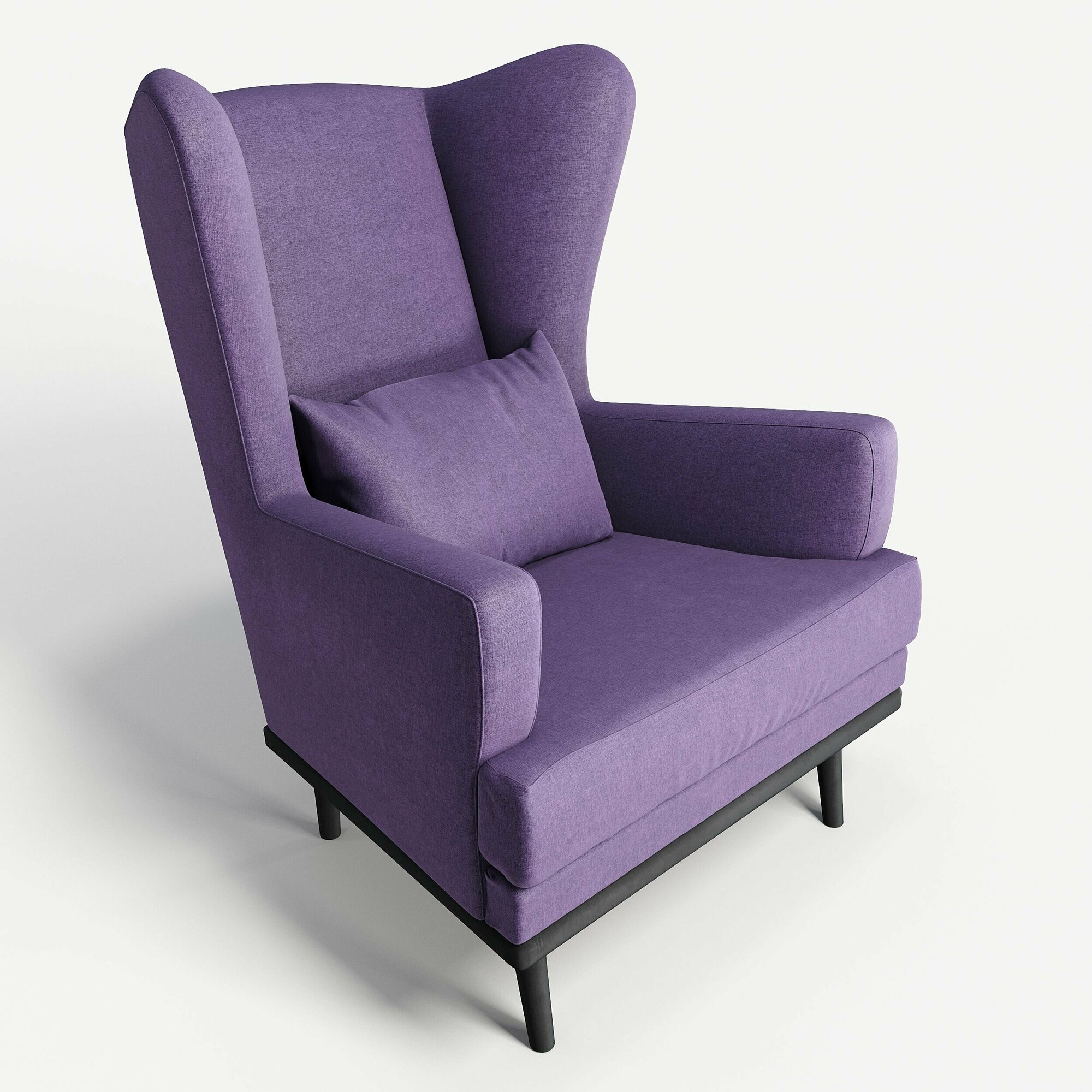Кресло мягкое с ушами Фантазёр D-9 (фиолетовый) на высоких ножках, для отдыха и чтения книг. В гостиную, балкон, спальню и переговорную комнату.