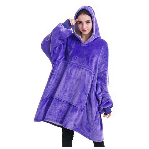 Толстовка-плед с капюшоном Huggle Hoodie фиолетовая 1339₽