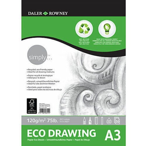 Daler Rowney Альбом для рисования Daler Rowney Simply, Eco 120 г/м2 50 листов А3 daler rowney набор акварельных красок daler rowney simply мини