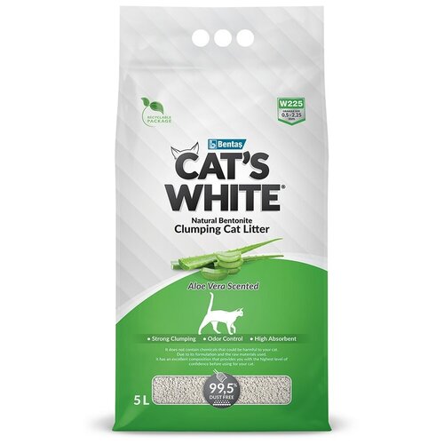 Наполнитель Cat's White Aloe Vera 5лх4,3 кг комкующийся с ароматом алоэ вера