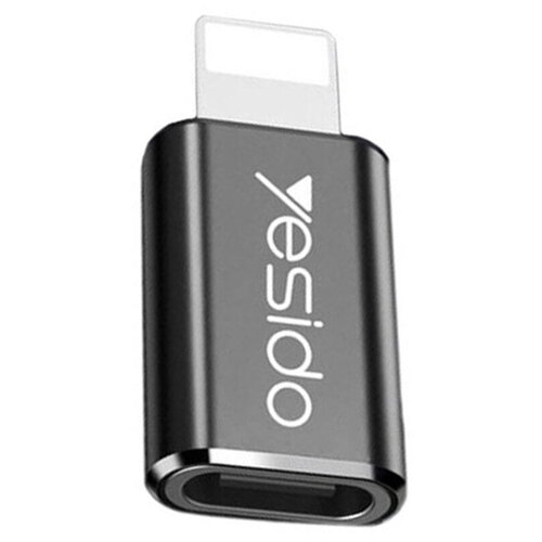 Переходник адаптер Yesido GS05 Super Fast Charging and Data Transfer, micro USB(F) to Lightning(M), Черный