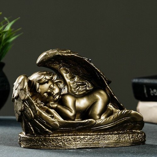 Фигура Ангел лежит бронза, 20х15см статуэтка бюст в и ленин 21см бронзовый цвет гипс