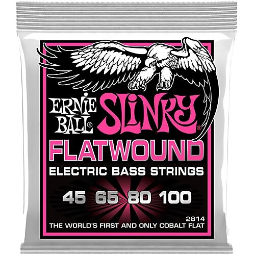 Ernie Ball 2814 струны для бас-гитары Super Slinky Flatwound Bass (45-65-80-100) струны для бас гитары ernie ball 2734 cobalt slinky super 45 100