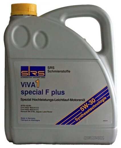 Моторное масло SRS VIVA 1 Special F Plus 5W-30 5л.