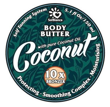 Масло для автозагара SolBianca твердое Coconut body butter
