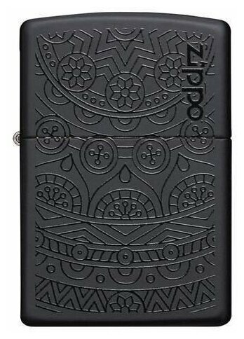 Подарочный набор ZIPPO ( Зажигалка ZIPPO 29989 Tone on Tone Design, черная, с покрытием Black Matte + кремни + топливо, 125 мл ) - фотография № 5
