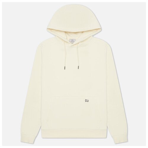 фото Мужская толстовка woolrich light classic hoodie бежевый , размер m
