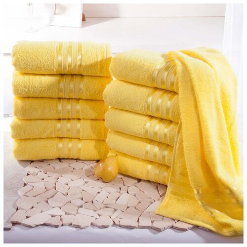 фото Доми полотенце банное harmonika цвет: желтый 70х130 см - 10 шт dome