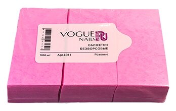 Vogue Nails, Безворсовые салфетки, розовые, 450 шт.