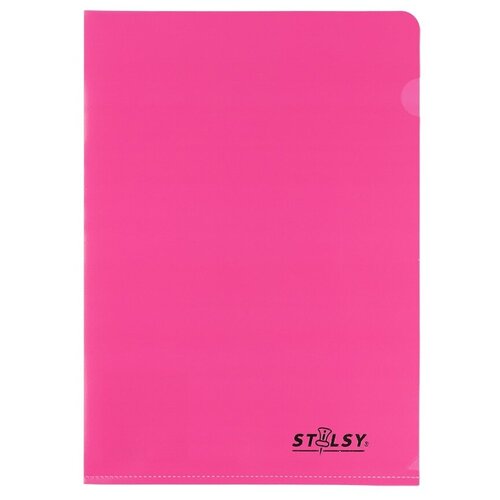 Папка-уголок STILSY А4, неоновые цвета, 180,0 мкр, розовый (ST 231501)