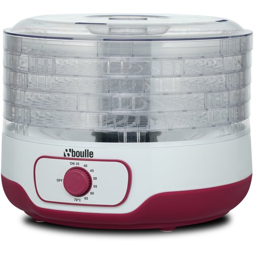 Сушилка для овощей и фруктов электрическая дегидратор ВOULLE BFD-707 5 уровней 1 поддон для пастилы 8 л бело-бордовая 355000₽