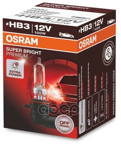 А/Лампы Off-Road Super Bright Premium "Hb3" 12V 100W P20d (1 Шт.) Osram арт. 69005SBP