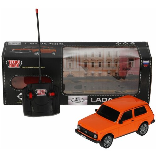 Машина на Радиоуправлении Технопарк LADA 4x4 18 см, свет фар, оранжевый LADA4X4 в коробке машина р у lada 4x4 18 см свет оран в коробке