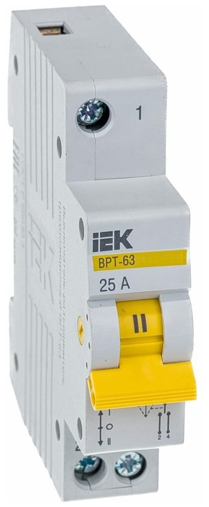 Выключатель-разъединитель трехпозиционный ВРТ-63 1P 25А IEK - фотография № 3