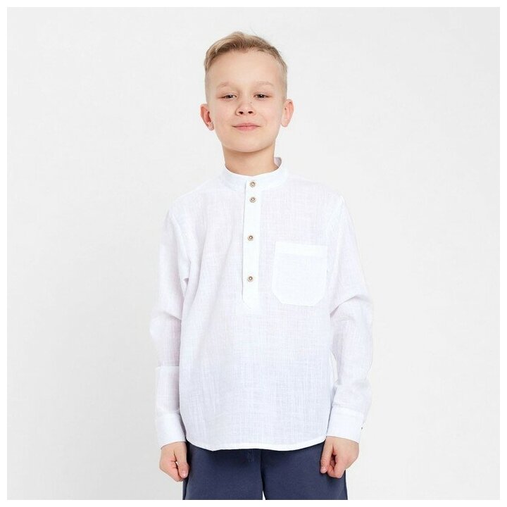 MINAKU Рубашка для мальчика MINAKU цвет белый рост 122 см