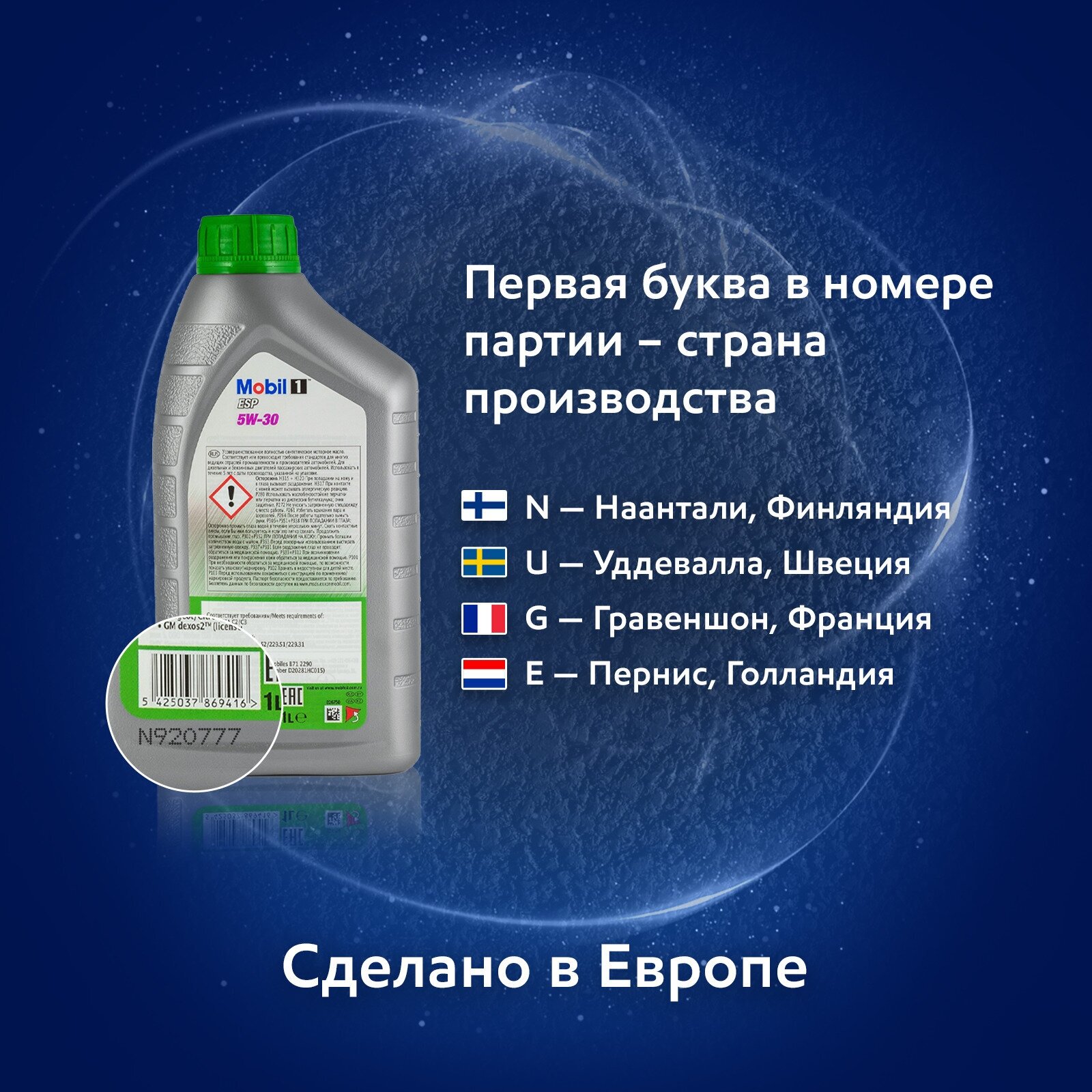 Синтетическое моторное масло MOBIL 1 ESP 5W-30, 4 л, 1 шт.