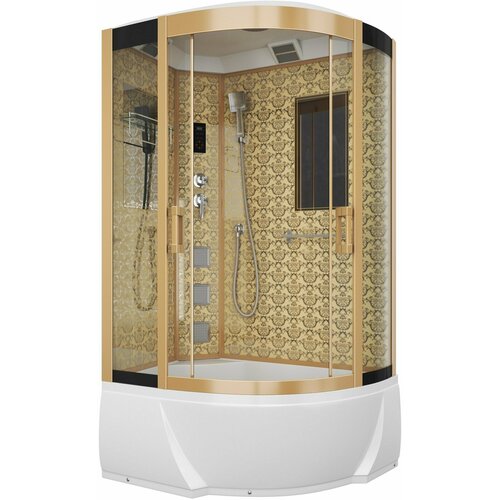 Душевая кабина Niagara Luxe NG-7712GL (800x1200х2150) высокий поддон стенки золото душевая кабина niagara luxe ng 7712gr 800x1200х2150 высокий поддон стенки золото