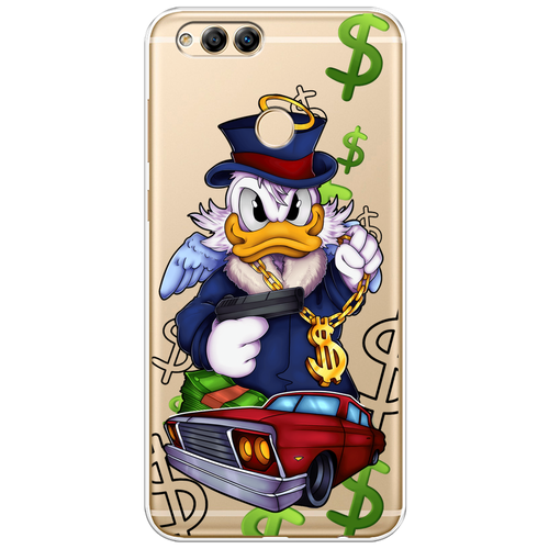 Силиконовый чехол на Honor 7X / Хонор 7Х Scrooge McDuck with a Gold Chain, прозрачный силиконовый чехол на honor 9 хонор 9 scrooge mcduck with a gold chain прозрачный