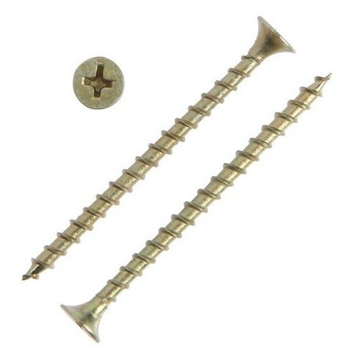 Саморез 35х55 мм тундра PREMIUM потай крупная резьба шлиц PH желтый цинк 1 кг 63400₽