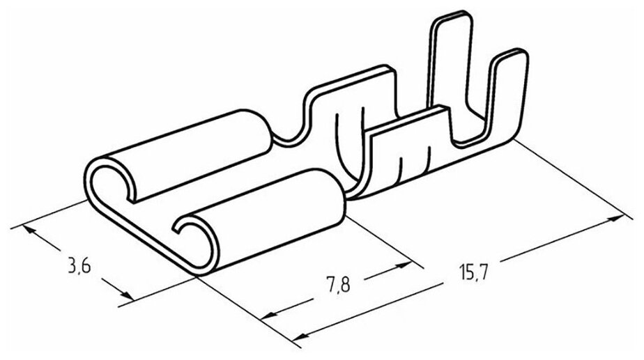 Клемма плоская Rexant, гнездо 3.6 мм, 1-1.5 мм² (РП-м 1.5-(2.8) / DJ622-D2.8*0.5B) (10 шт.) {06-0399-A}