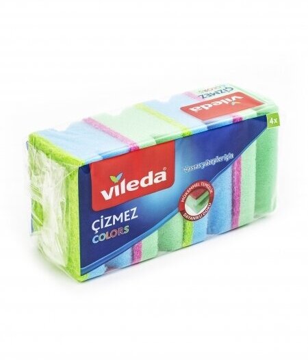 Губка для мытья посуды 65х25х110 мм Vileda Colors (4 шт.)