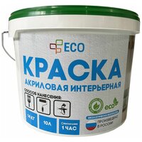 Краска ECO интерьерная для окраски стен и потолков, латексная, акриловая без запаха, цвет Шампань (светло-желтая) матовая, 7 кг