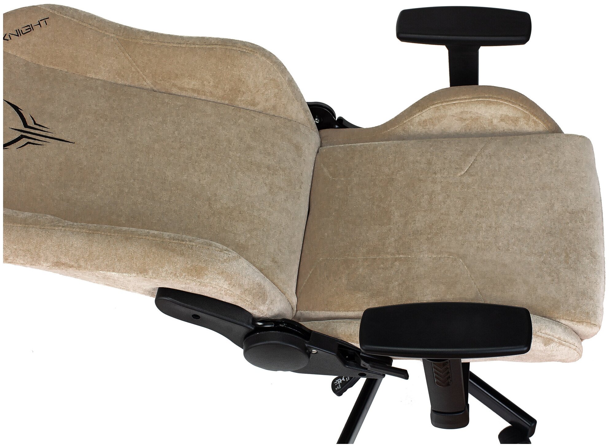 Кресло игровое Knight N1 Fabric бежевый Light-21 с подголов. крестовина металл - фотография № 12