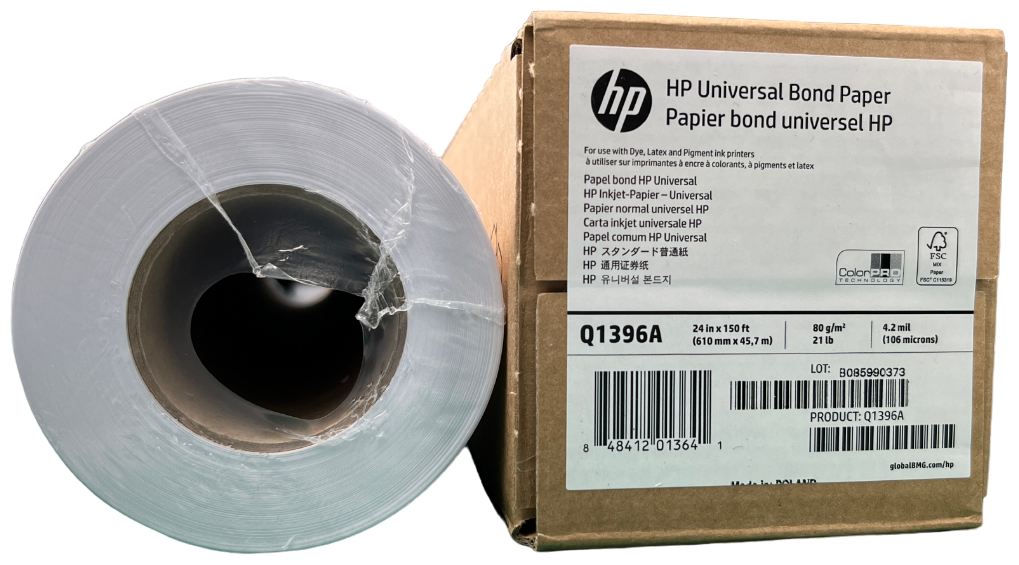 Универсальная бумага HP Universal Bond Paper 24in x 150ft для струйной печати 0,61x45,7м 80 г/м2 втулка 2"