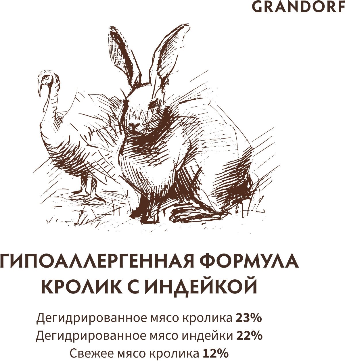 Grandorf Rabbit&Turkey корм для взрослых собак средних и крупных пород (Кролик и Индейка, 10 кг.) - фото №15