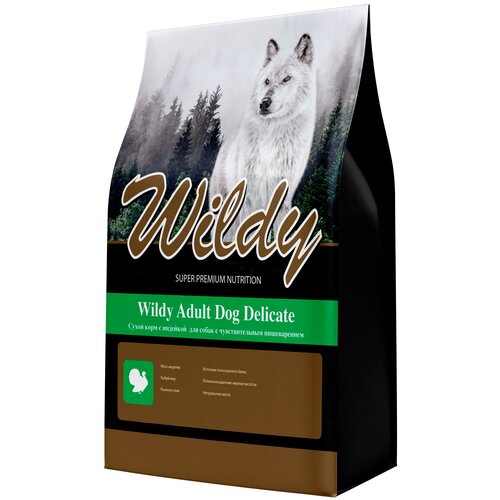 WILDY ADULT DOG DELICATE для взрослых собак всех пород с чувствительным пищеварением с индейкой (15 кг)