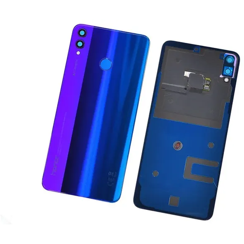 Задняя крышка для Huawei Honor 8X Синий cо стеклом камеры + сканер отпечатка(премиум)