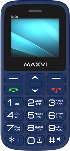 Телефон MAXVI B100, 2 SIM, синий