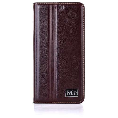 фото Чехол-книжка mypads premium для xiaomi redmi 9 из качественной натуральной мраморной кожи буйвола прошитый элегантной прострочкой темно-коричневый с магнитной крышкой