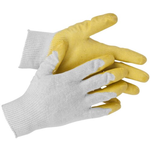 Перчатки с латексным обливом STAYER PROTECT, эластичные, натуральный хлопок, размер L-XL stayer expert 2 размер s m перчатки с двойным латексным обливом