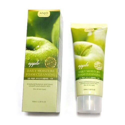 Anjo Professional увлажняющая пенка для умывания с экстрактом яблока Moisture Foam Cleansing Apple, 100 мл anjo professional пенка для умывания с экстрактом абрикоса apricot moisture foam cleansing 100 мл 100 г