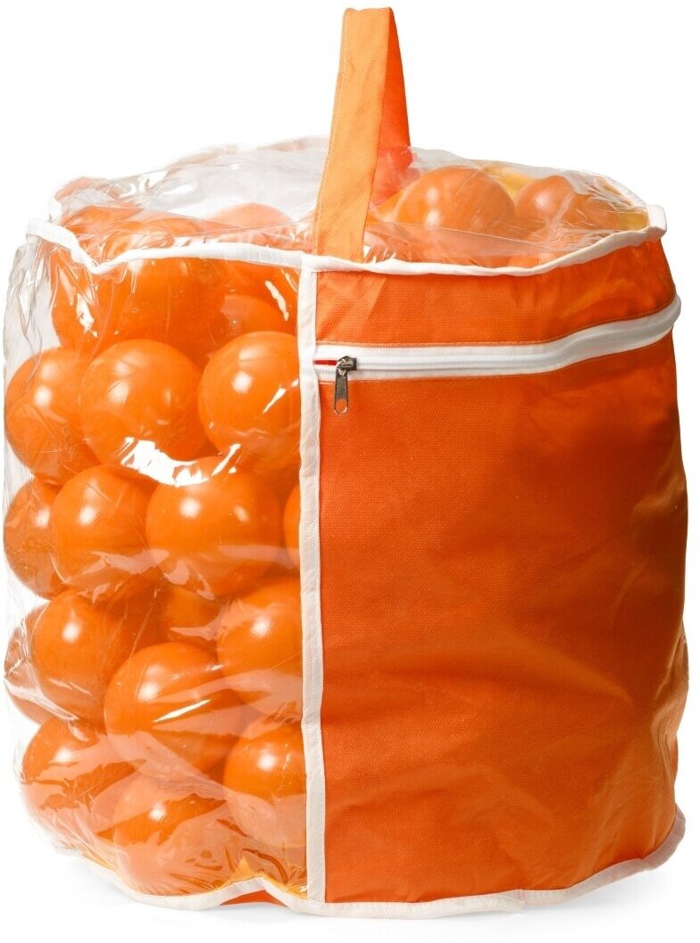 Шарики для сухого бассейна 100 шт пластиковые 7 см оранжевые - фотография № 3