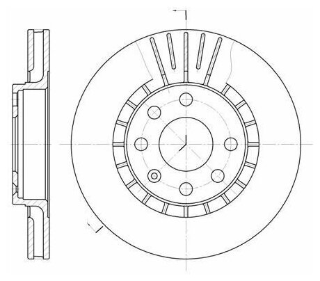 Диск тормозной передний 617810 Remsa для Daewoo Espero, Nexia, Opel Vectra B / Ремса для Део Эсперо, Нексия, Опель Вектра Б