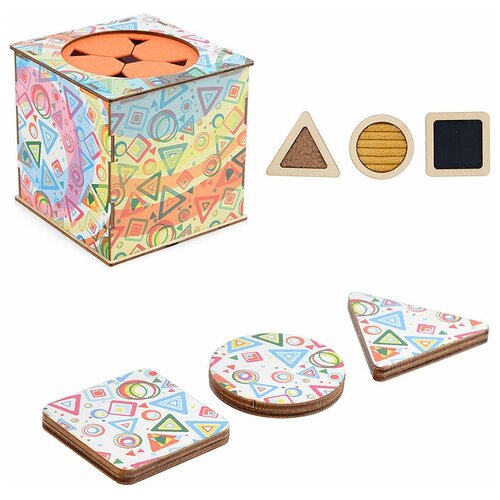 Тактильный куб Фигуры развивающая игра smile decor тактильный куб фигуры дерево п628