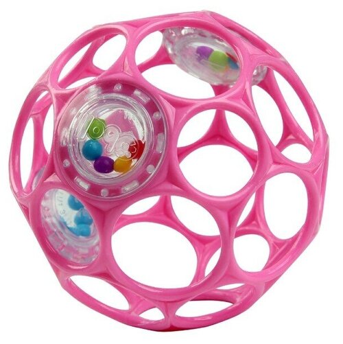Bright Starts Развивающая игрушка: мяч Oball с погремушкой (розовый)