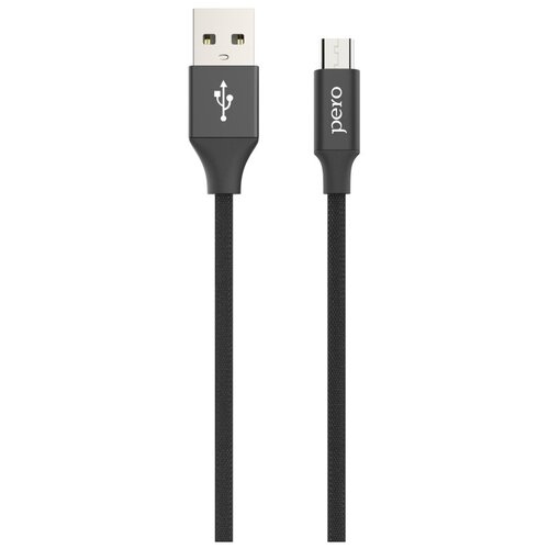 Комплект 3 штук, Кабель PERO, DC-02, micro-USB, 3А, 1м, Fast charge, черный дата кабель pero dc03 type c 3а 1м черный fast charge