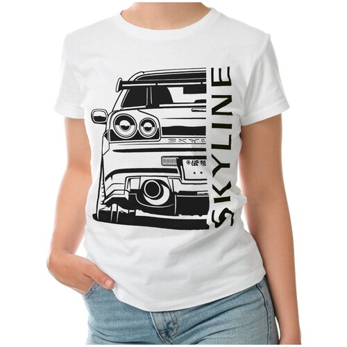 Женская футболка «Skyline» (2XL, белый)