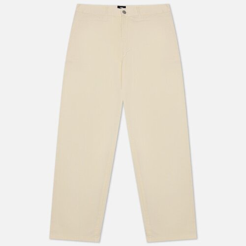 фото Брюки трубы edwin демисезонные, классические, прямой силуэт, размер 32, белый