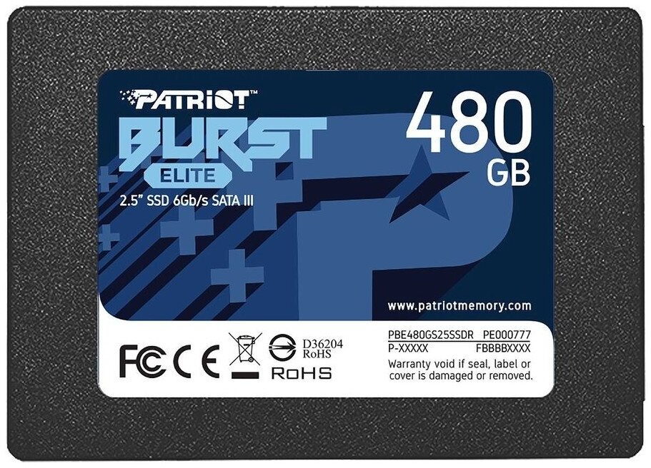 Твердотельный накопитель Patriot Memory Burst Elite 480Gb PBE480GS25SSDR