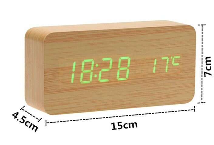 Настольные цифровые часы-будильник VST-862 (Светло-коричневые с белыми цифрами) - фотография № 3